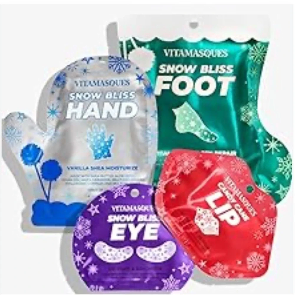 Vitamasques Mask Set‎ Self Care Skincare Hydrating Hand Foot Eye Lip 4-Pack NEW